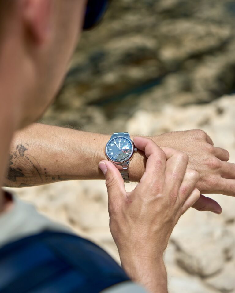 Max Haase with a NOMOS Glashütte watch on his wrist