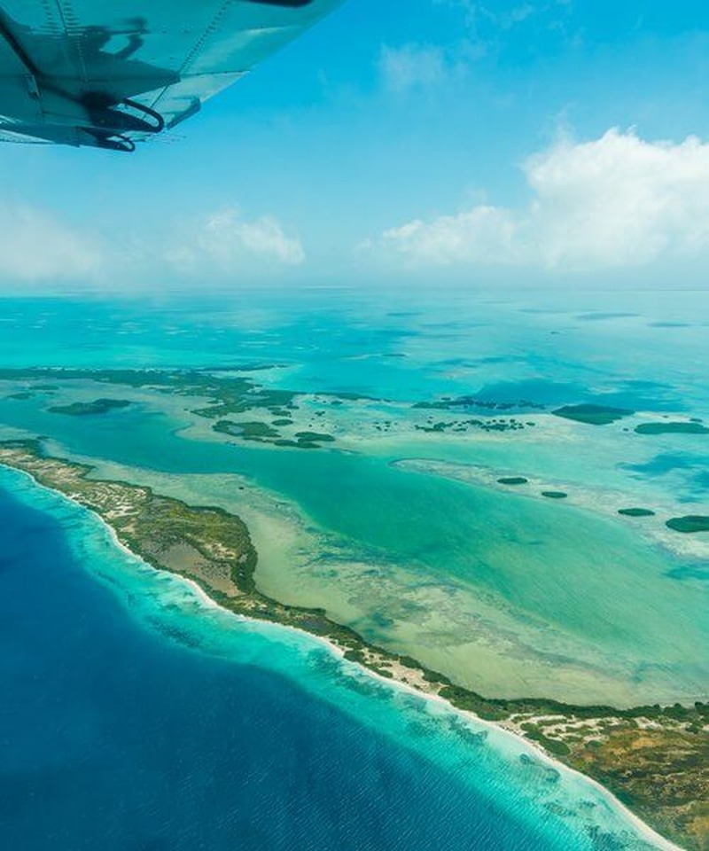 Los Roques Archipel aus dem Flugzeug — Karibik Venezuela