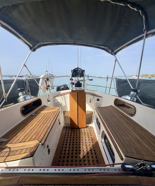 Cockpit einer klassischen Segelyacht