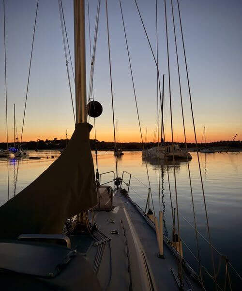 Sonnenuntergang im Hafen Alvor