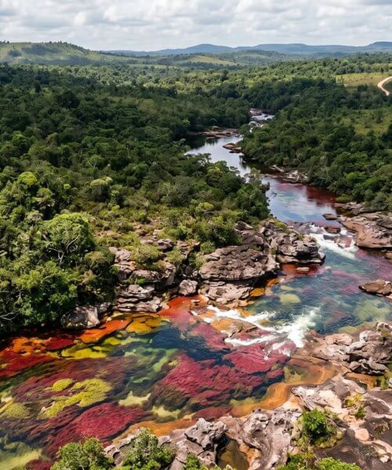 Caño Cristales Kolumbien Drohne