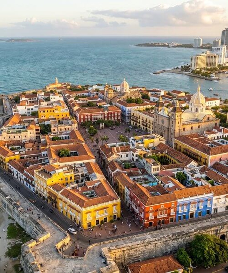 Cartagena Altstadt Kolumbien Karibik Drohne