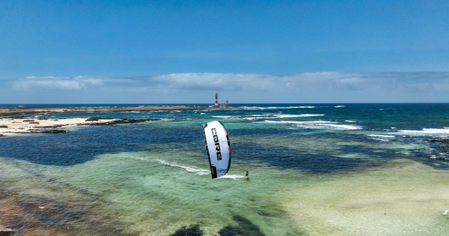 Kitesurfers from a drone perspective