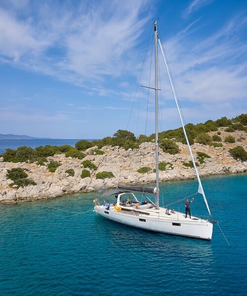Yacht vor der griechischen Küste