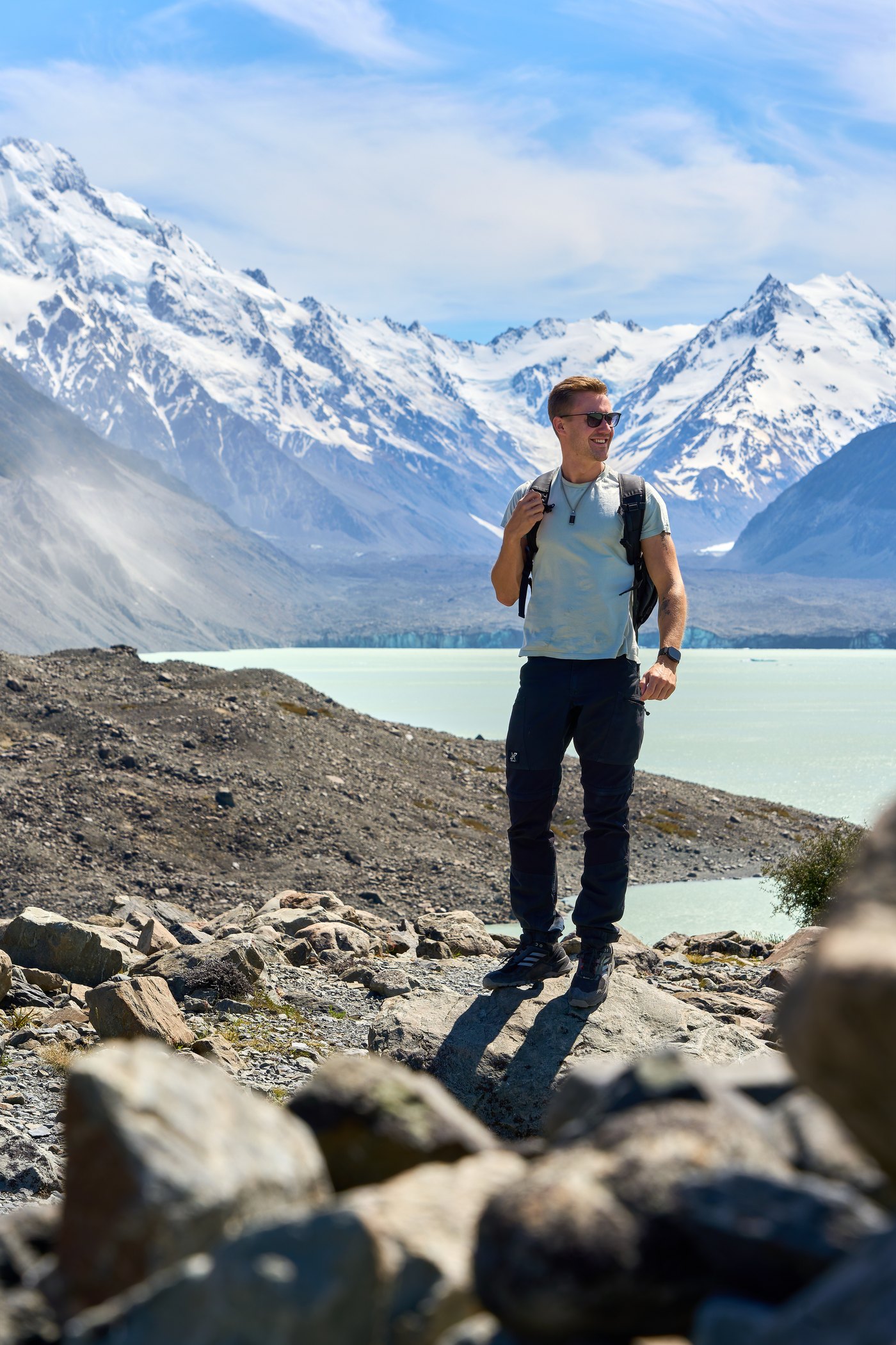Max Haase at Tasman Lake, New Zealand